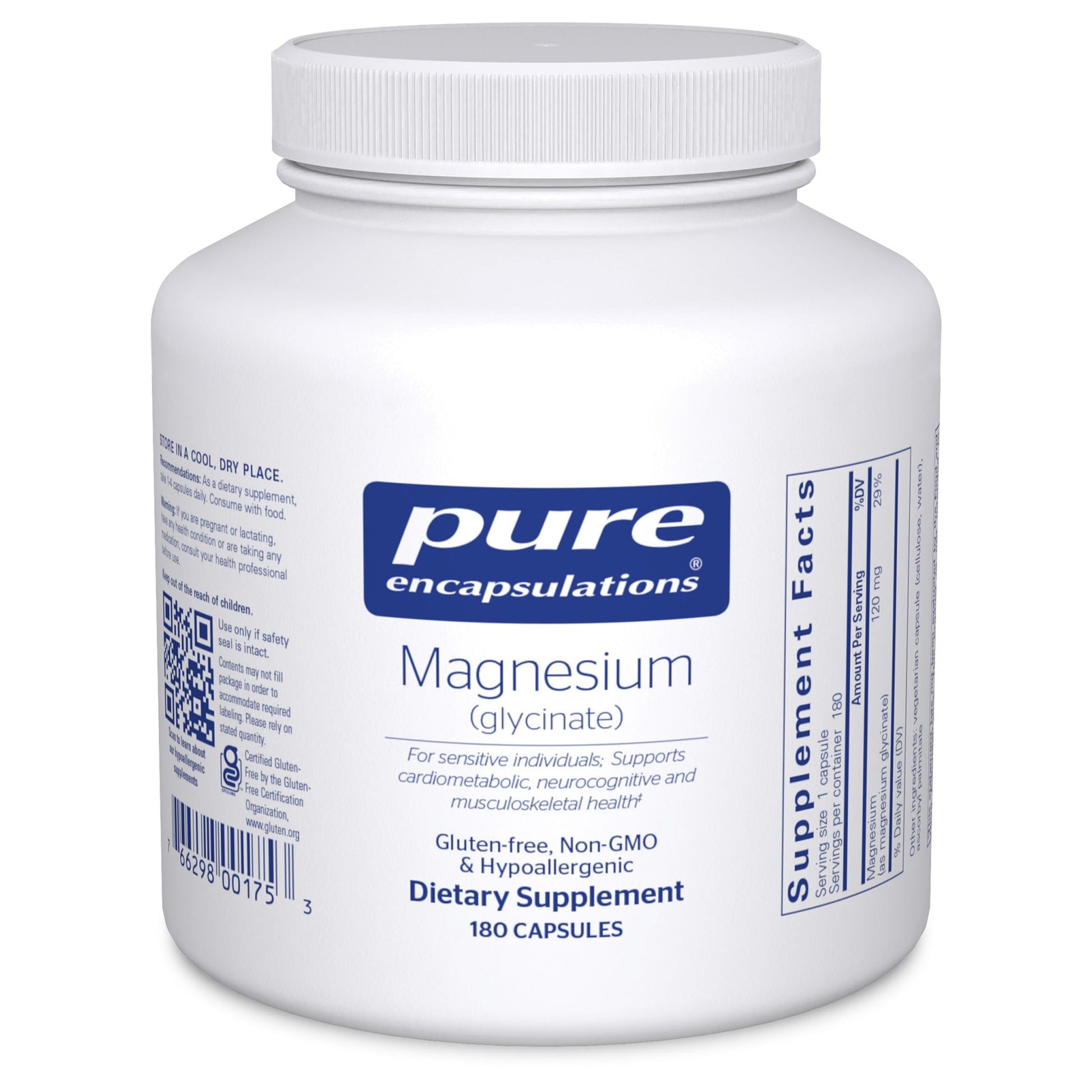 Pure Encapsulations Magnesium (Glycinate) - Supplement to Support Stress Relief, Sleep, Heart Health, Nerves, Muscles, and Metabolism* - with Magnesium Glycinate - 180 Capsules Pure EncapsulationsAu supplements