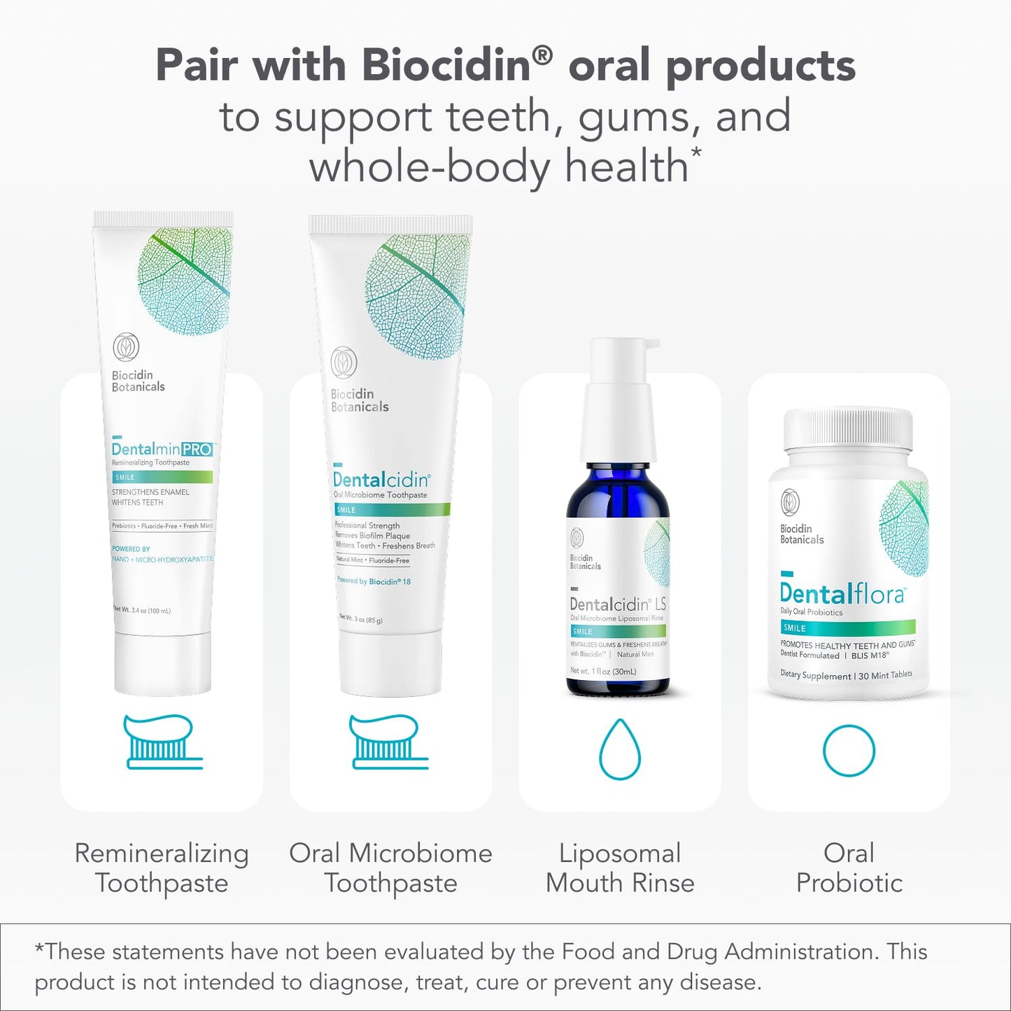 Biocidin Dentalcidin Fluoride Free Teeth Whitening Toothpaste for Adults - Plant-Based Toothpaste - Promote a Healthy Oral Microbiome, Remove Biofilm Plaque (3 Oz) Bio-Botanical ResearchUS supplements