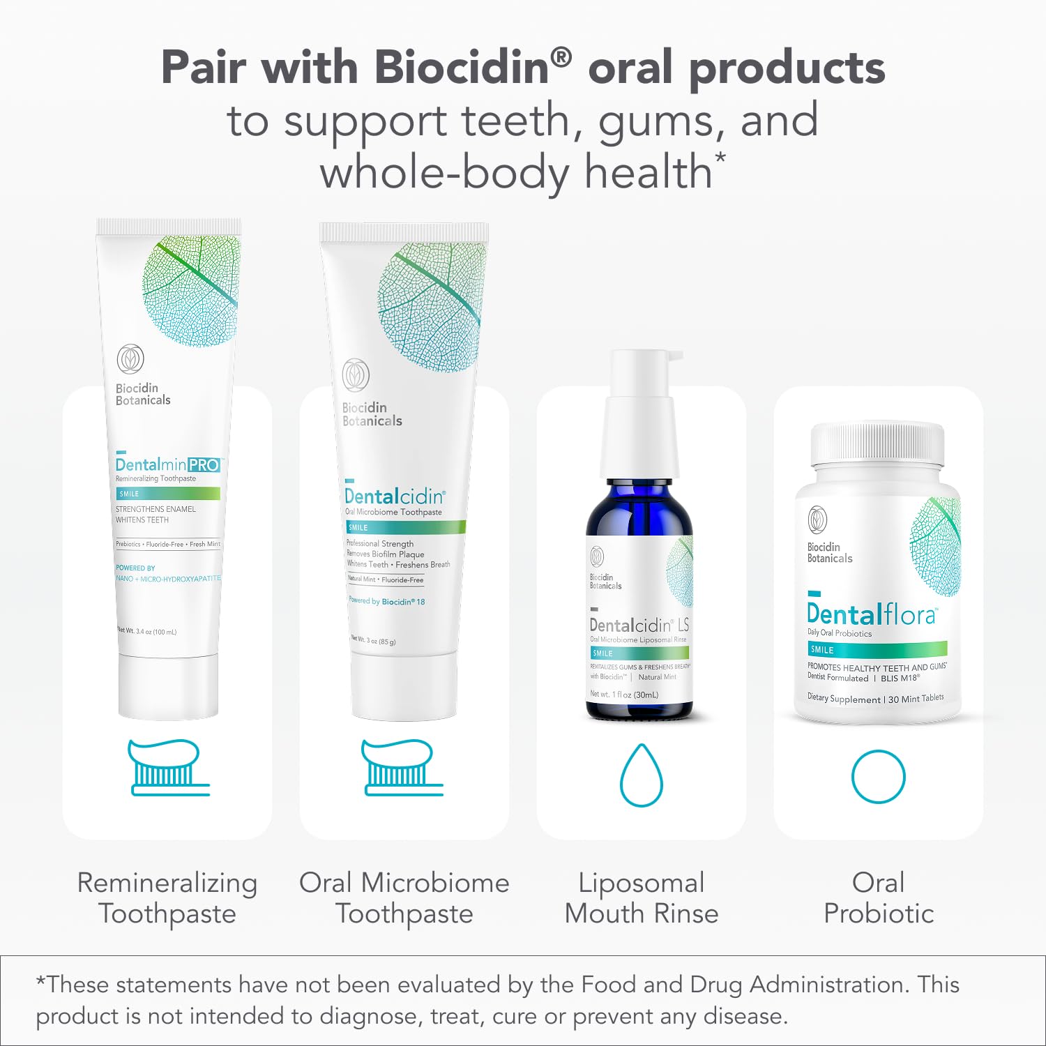 Biocidin Dentalcidin Fluoride Free Teeth Whitening Toothpaste for Adults - Plant-Based Toothpaste - Promote a Healthy Oral Microbiome, Remove Biofilm Plaque (3 Oz) Bio-Botanical ResearchUS supplements