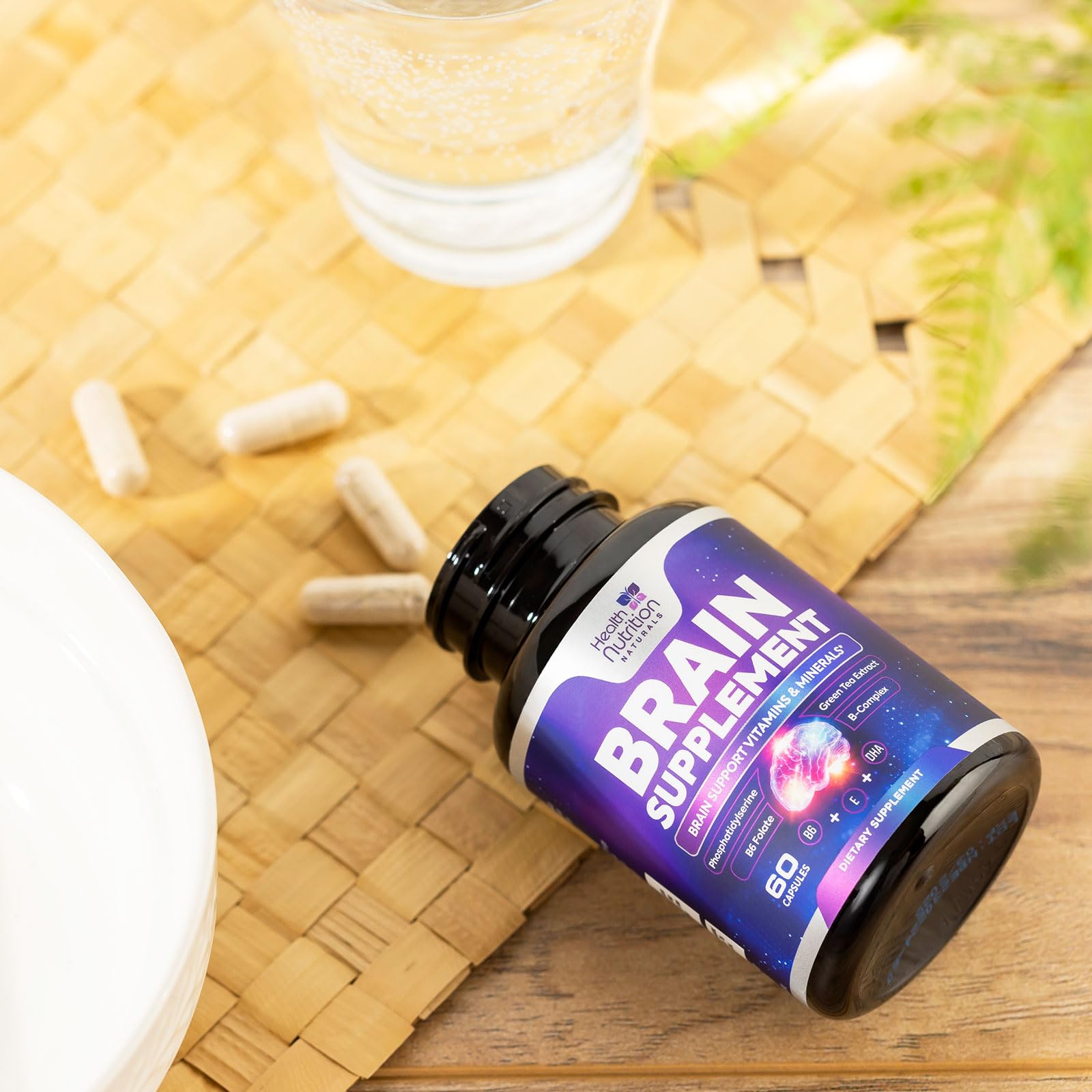 Brain Memory Supplement - 3X Strength Nootropics for Concentration, Clarity & Focus Support - Brain Health Cognitive Vitamins with Bacopa, Phosphatidylserine & DMAE 609mg, Brain Booster, 60 Capsules Health Nutrition NaturalsAu supplements