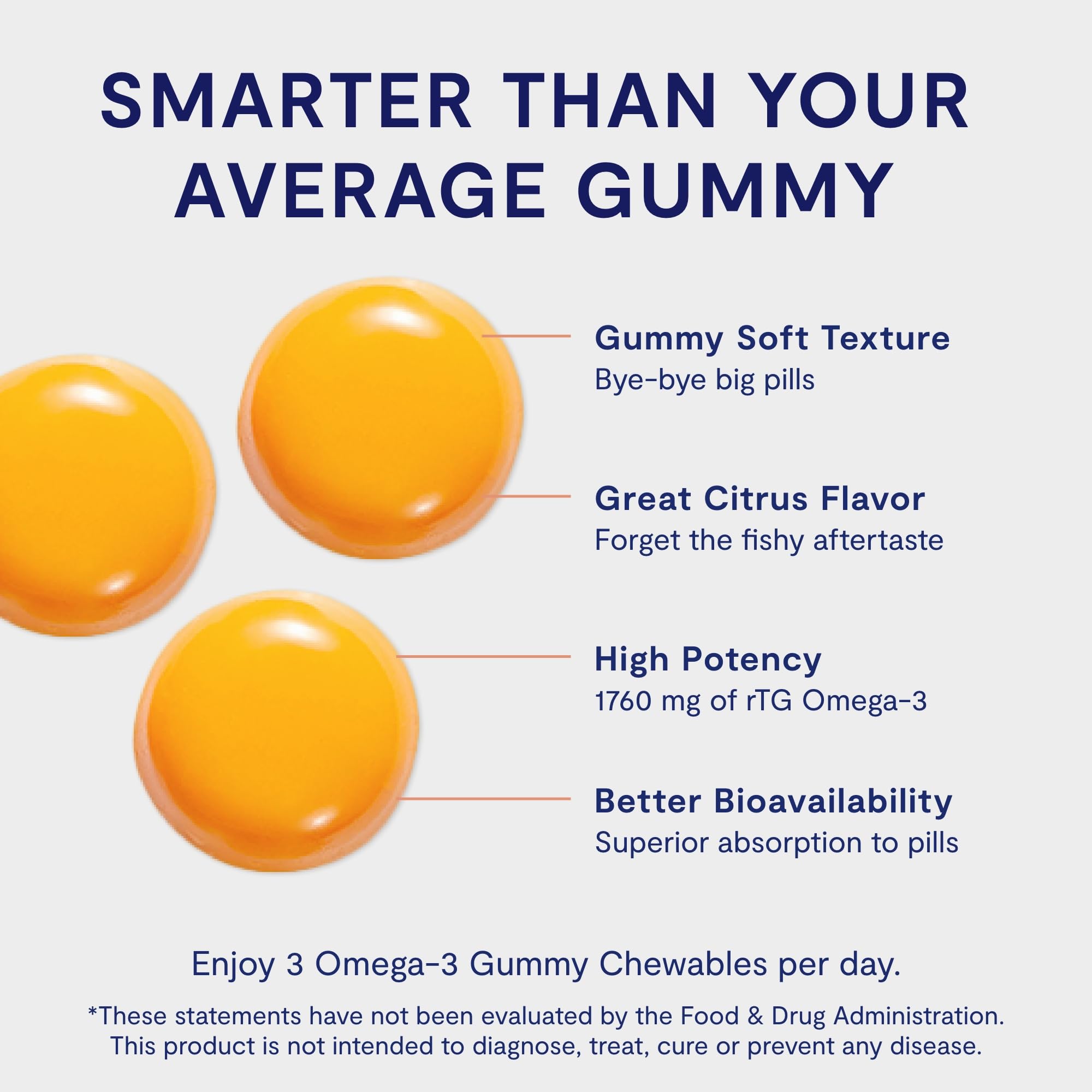Omega 3 Gummy Chewables - 90 Gel Chews, 30-Day Supply, Citrus Flavor - 1760mg Ultra-Pure rTG Omega 3 for Eye, Heart, Brain, Joint & Immune Health PRN Physician Recommended NutriceuticalsAu supplements