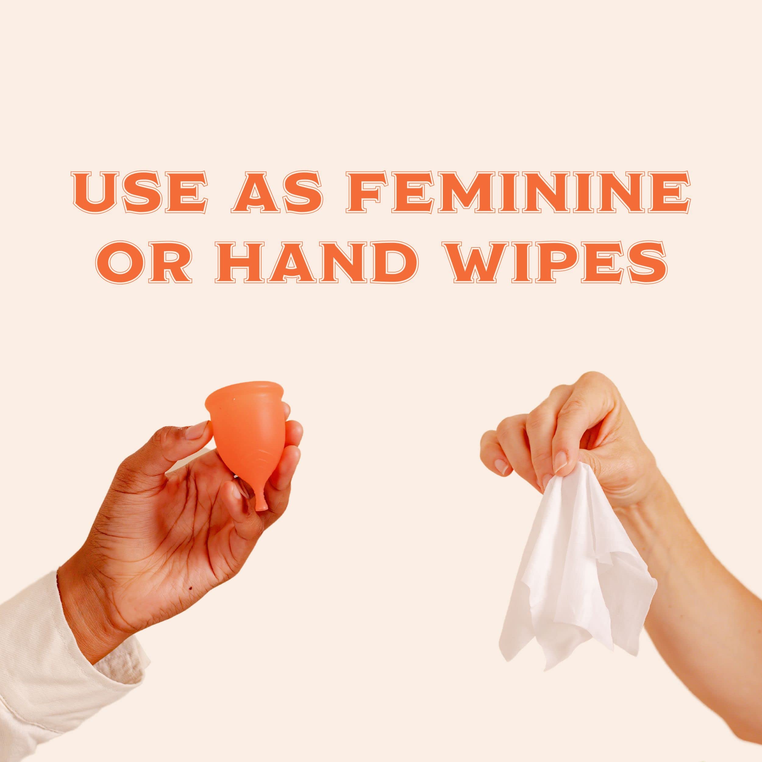 Menstrual Cup Wipes - On The Go Public Bathroom Feminine Wipes - Safe On Period Cups & Menstrual discs Pixie CupAu supplements