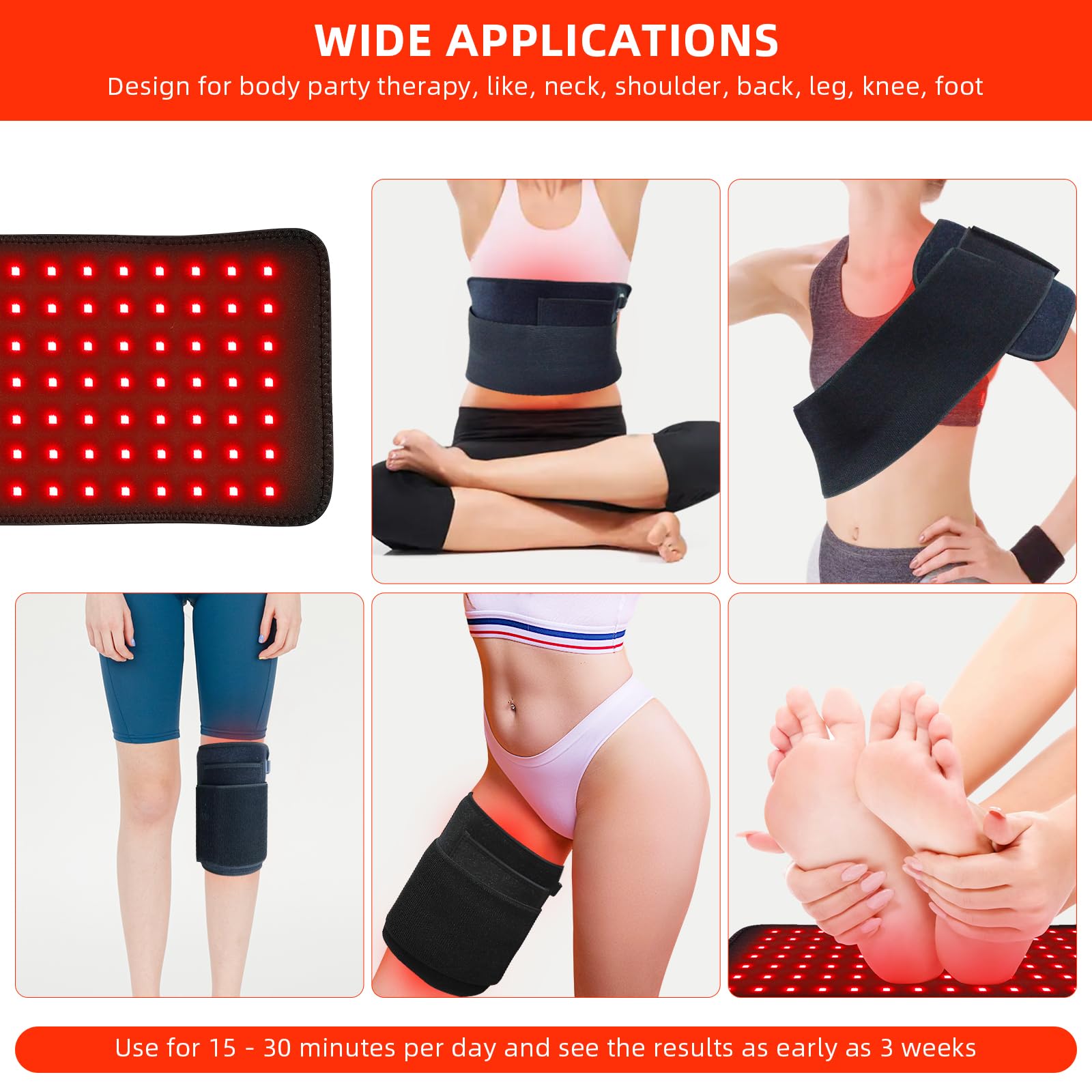 Red Light Therapy Infrared Light Therapy Pad for Body Pain NIR Deep Therapy for Back Knee Hands bonodaveAu supplements