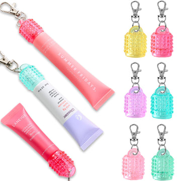 Lip Balm Keychain Cap for Laneige, Summer Friday and Glossier, Lip Balm Holder for Lanyard or Bag, Lip Gloss Keychain for Women,Replacement Cap with Stopper Prevent Spills CupoitaAu supplements