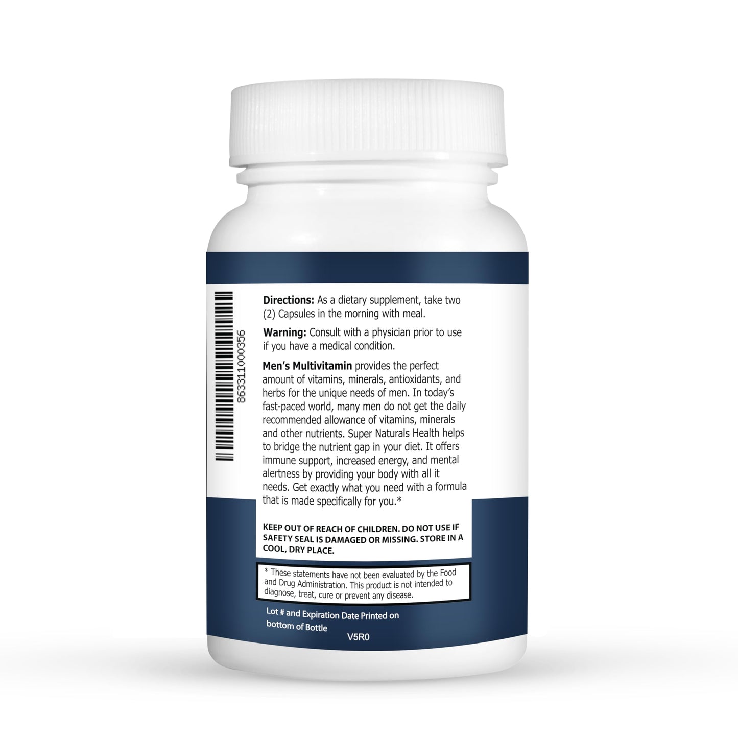 Super Naturals Men's Daily Multivitamin Energy Enhancer and Immune System Support for Men (60 Capsules, 30 Day Supply) JLM NUTRITIONALSUS supplements