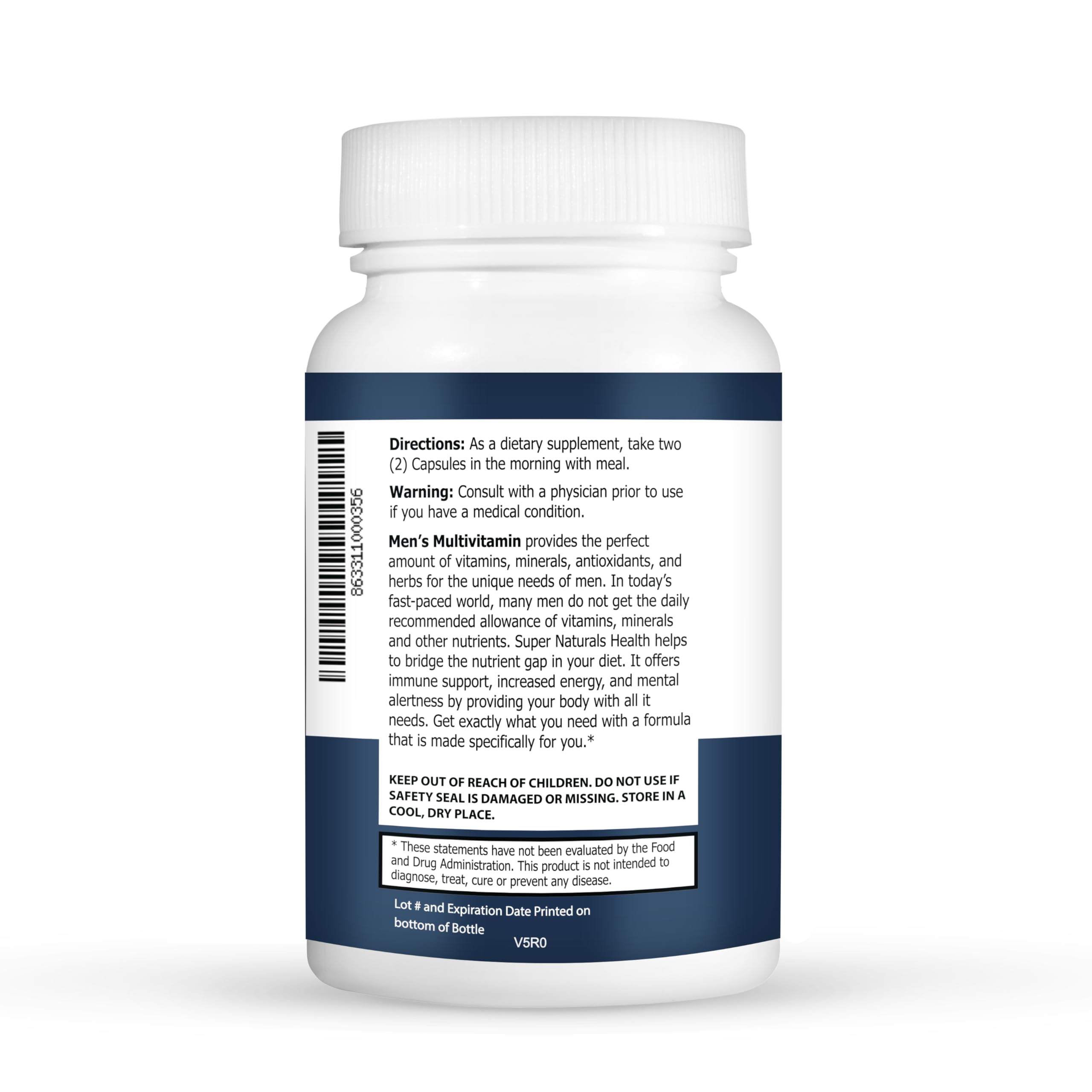 Super Naturals Men's Daily Multivitamin Energy Enhancer and Immune System Support for Men (60 Capsules, 30 Day Supply) JLM NUTRITIONALSUS supplements