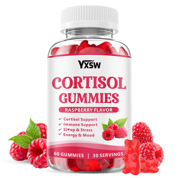 YXSW Cortisol Supplements Gummies for Women Sugar-Free Cortisol Gummies with Magnesium Glycinate Ashwagandha Rhodiola Rose for Relaxation, Focus, Zzz Support, Raspberry Flavor, 60 Count YXSWAu supplements