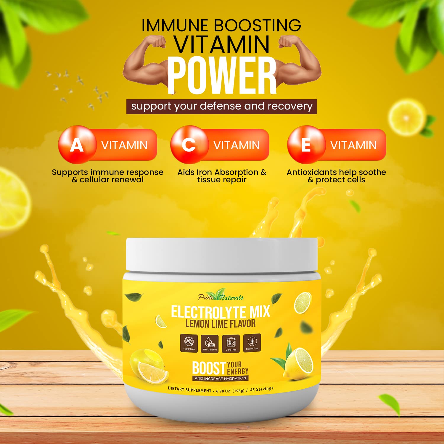 Electrolyte Powder - Refreshing Workout Recovery Electrolytes, Sugar Free, Gluten Free Pride Naturals, IncUS supplements