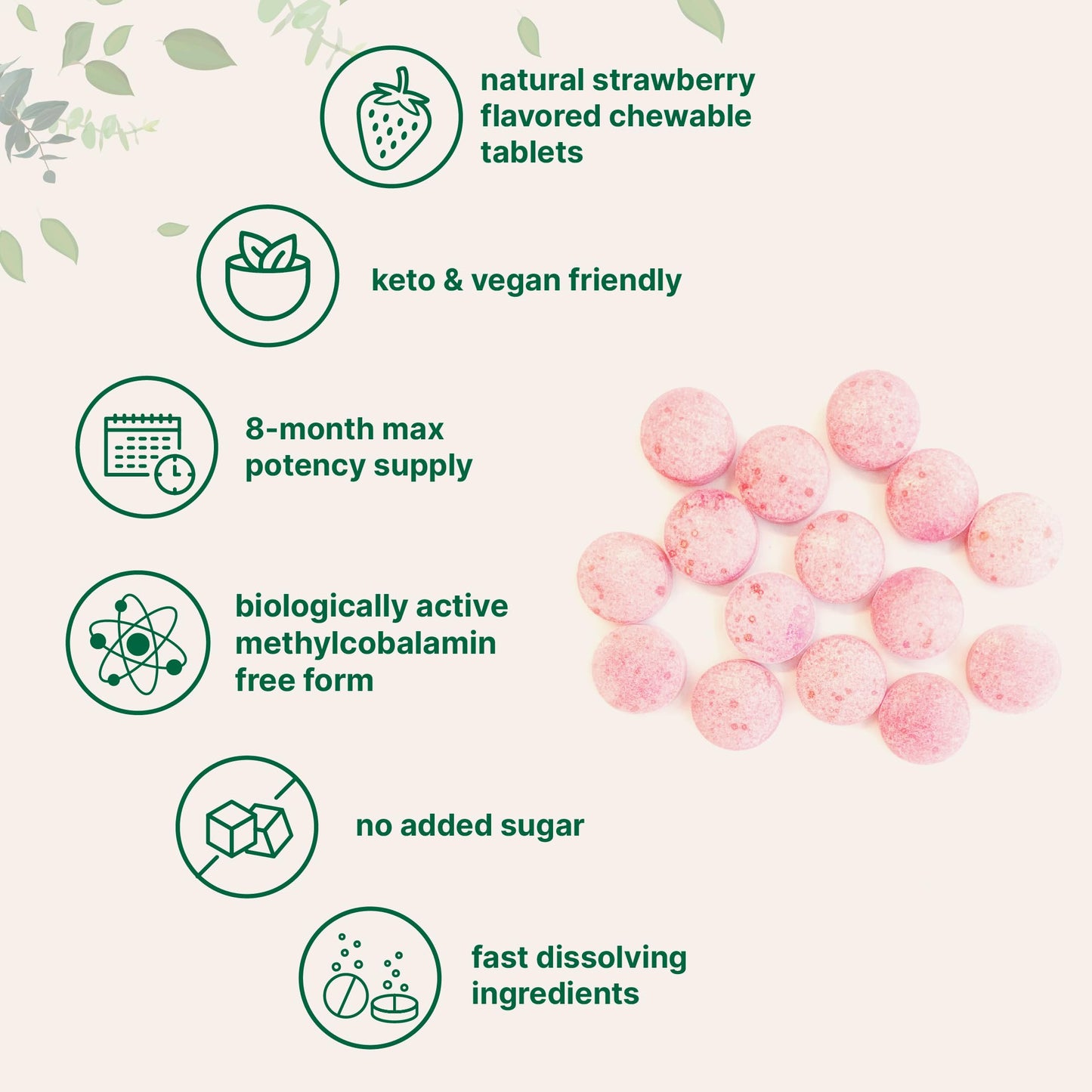 Micro Ingredients Vitamin B12 5000mcg | Methyl B12 Active Form – 240 Chewable Micro IngredientsUS supplements