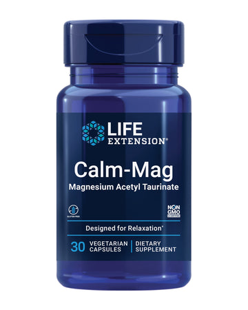 Life Extension Calm-Mag, Magnesium Acetyl taurinate, Daily Stress Management Formula, Supports Calmness and Relaxation, Gluten-Free, Non-GMO, Vegetarian, 30 Capsules Life ExtensionAu supplements