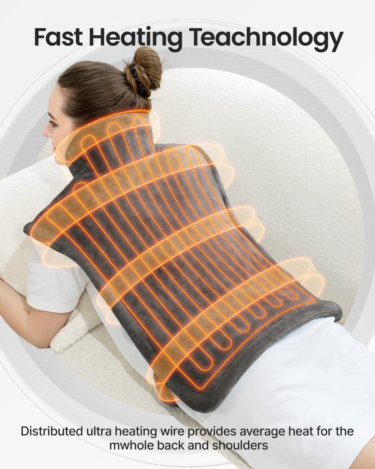 RENPHO Weighted Heating Pad for Back Pain Relief, FSA HSA Eligible, Electric Heat Pads RENPHOUS supplements