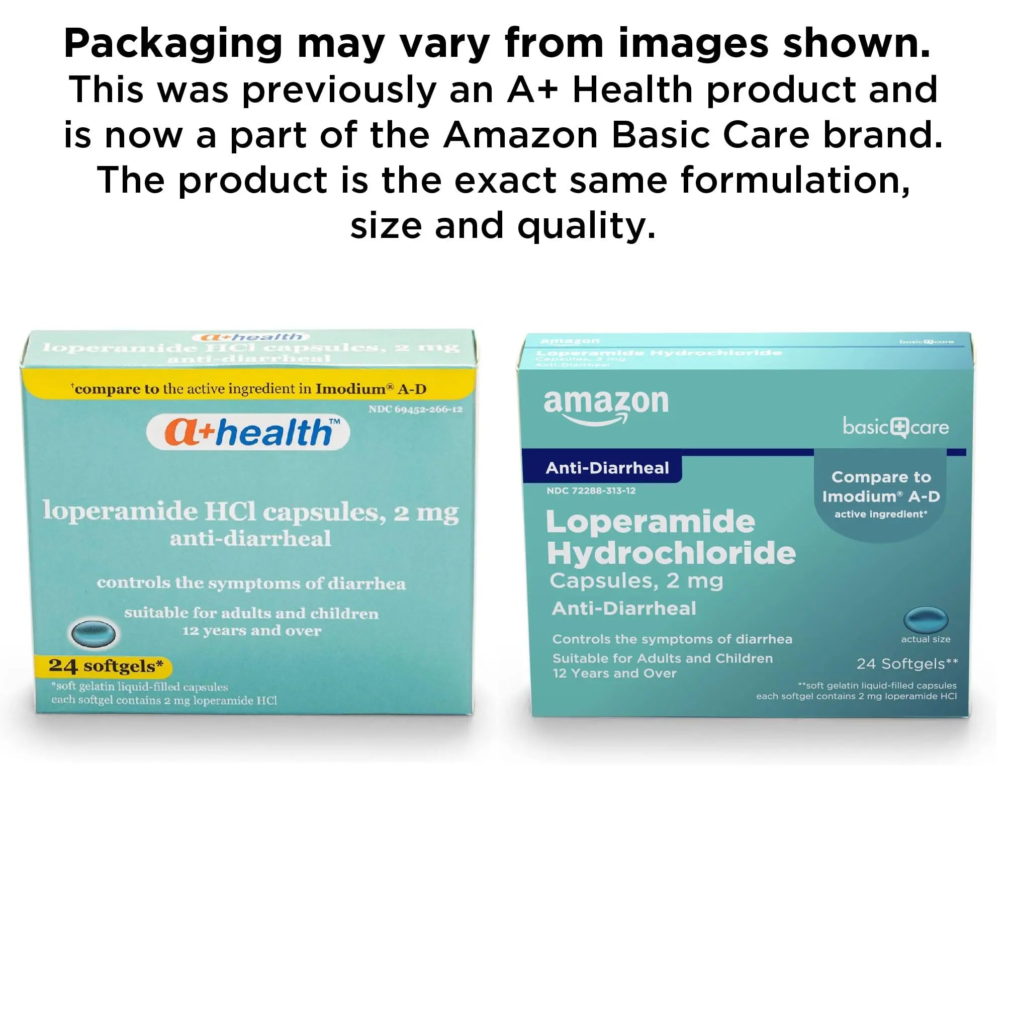Amazon Basic Care Loperamide Hcl 2 Mg Softgels, Anti-Diarrheal, Easy to Swallow, Controls Symptoms of Traveler's Diarrhea, 24 Count Amazon Basic Carenz supplements
