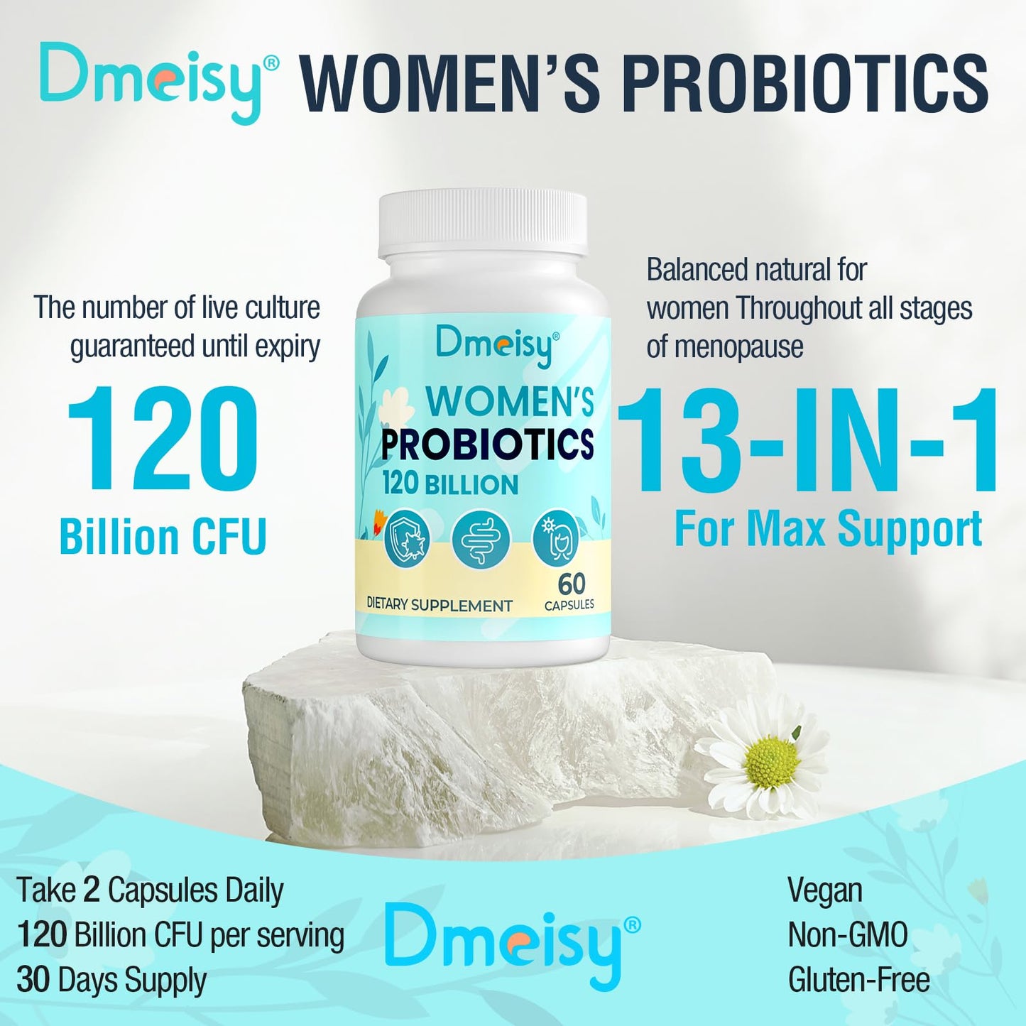 Dmeisy 120 Billion CFU Probiotic - Menopause Support Probiotics for Women, Natural Menopause DmeisyUS supplements