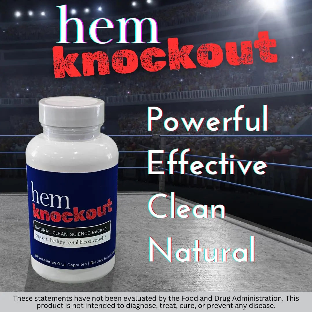 Hem Knockout Internal Hemorrhoid Relief Supplement- Fast-Acting Pills for Pain, Swelling & Bleeding - Natural Vein Strengthening Formula - 90 Day Supply - Made in USA Hem KnockoutAu supplements