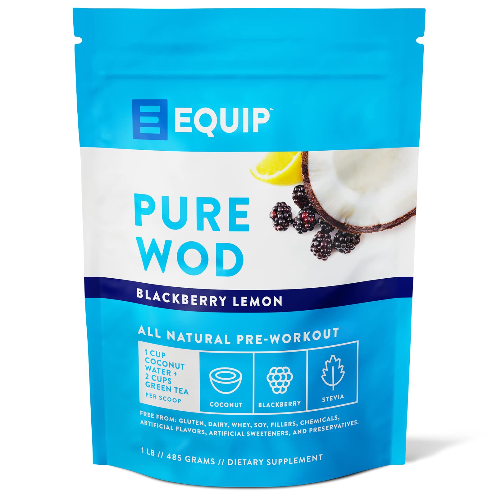 Equip Foods PureWOD All Natural Pre-Workout Powder - 200mg Green Tea Caffeine, BCAA EquipAu supplements