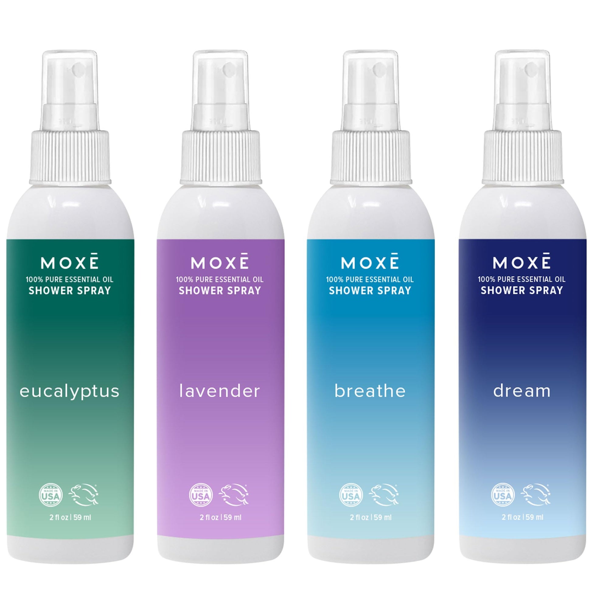 MOXE Aromatherapy Shower Mist Variety Pack, Eucalyptus, Lavender, Breathe and Dream MOXEAu supplements