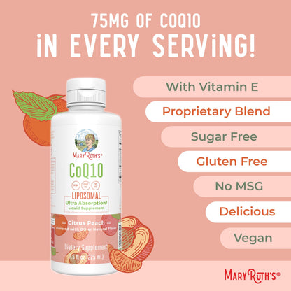 MaryRuth Organics Liquid Vitamin | Coenzyme Q10 Heart Health for Mitochondrial Support and Immune System | Vegan Non-GMO | 7.6 Fl Oz | 45 Servings MARYRUTH'SUS supplements