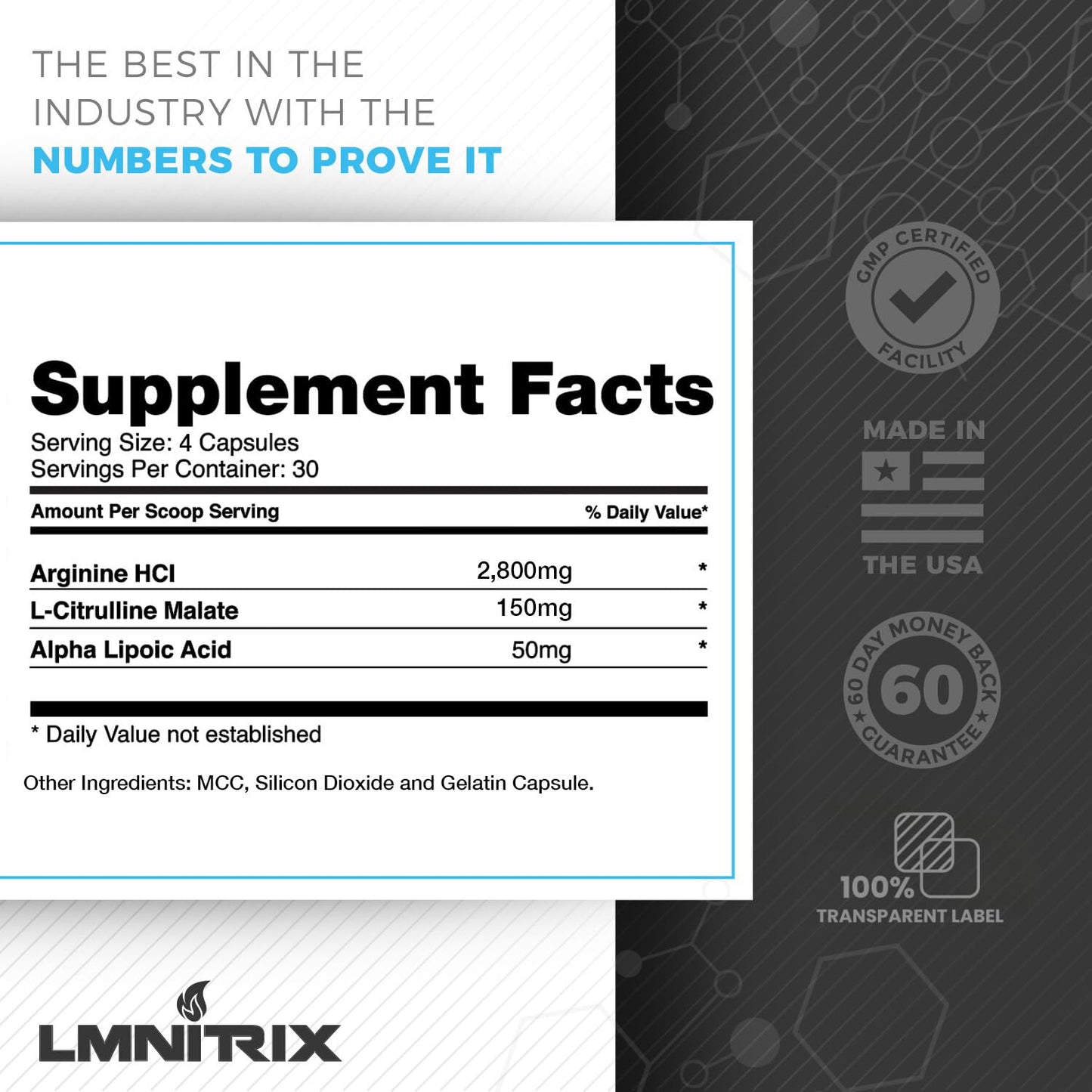 LMNITRIX VEINZ Pills ✮ Nitric Oxide Supplement with L-Arginine, L-Citrulline & ALA LMNITRIXUS supplements