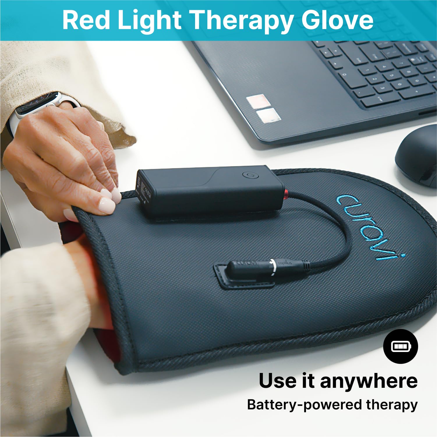 CURAVI Wellness Glove - Enhanced Comfort & Support for Hands and Wrists with Advanced Red CURAVIAu supplements