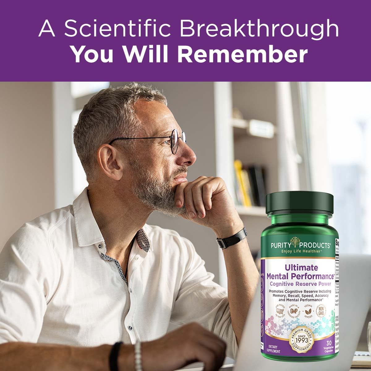 Purity Products Ultimate Mental Performance Supports Memory Recall, Mental Focus + More - Nootropic Powerhouse ft. Patented Botanical Plant-Based Ingredients - Vegan & Non-GMO - 30 Veggie Caps Purity ProductsAu supplements