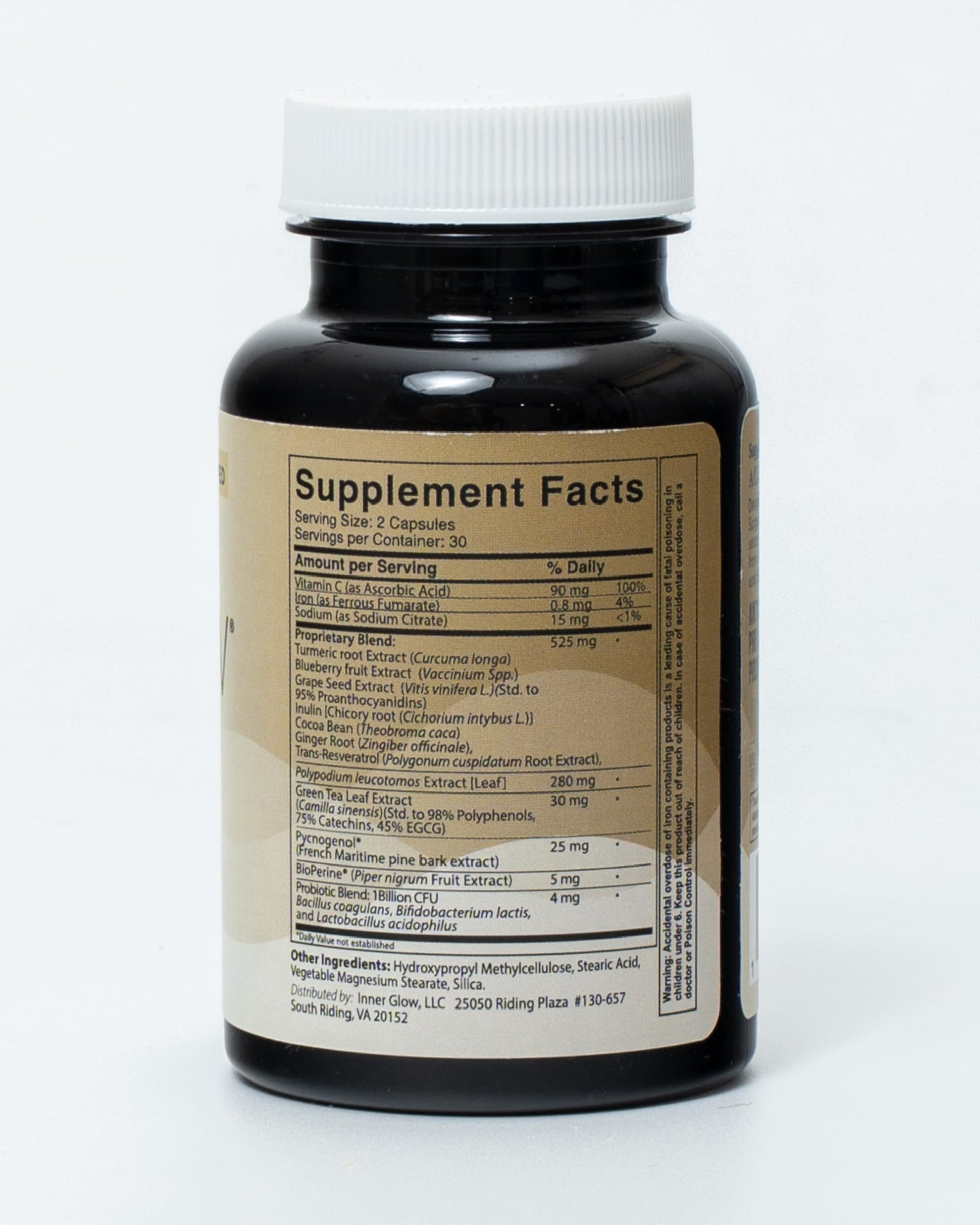 Inner Glow Age Defense Vitamins - Dermatologist and Plastic Surgeon Developed to Fight photoaging and Melasma, Polypodium Leucotomos Antioxidant Formula – Vegan, Gluten-Free – 60 Capsules Inner GlowAu supplements