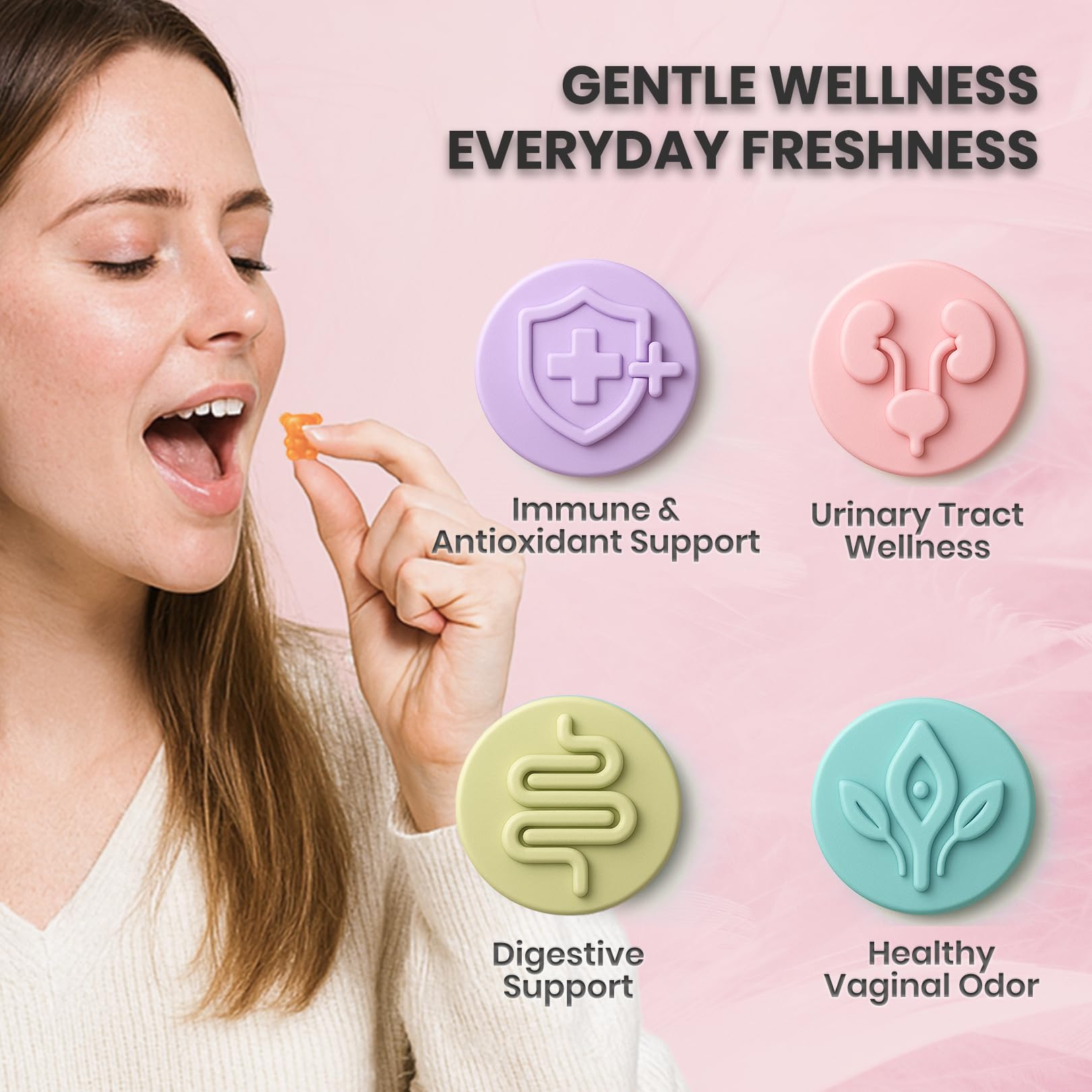 NUTRAJOY Premium Feminine Balance Gummies, for Women's Ph Health, Vaginal Wellness Support, Immune Support, Energy Support, Hawaiian Pineapple, Vegan Gluten-Free, 60 Gummies NUTRAJOYAu supplements