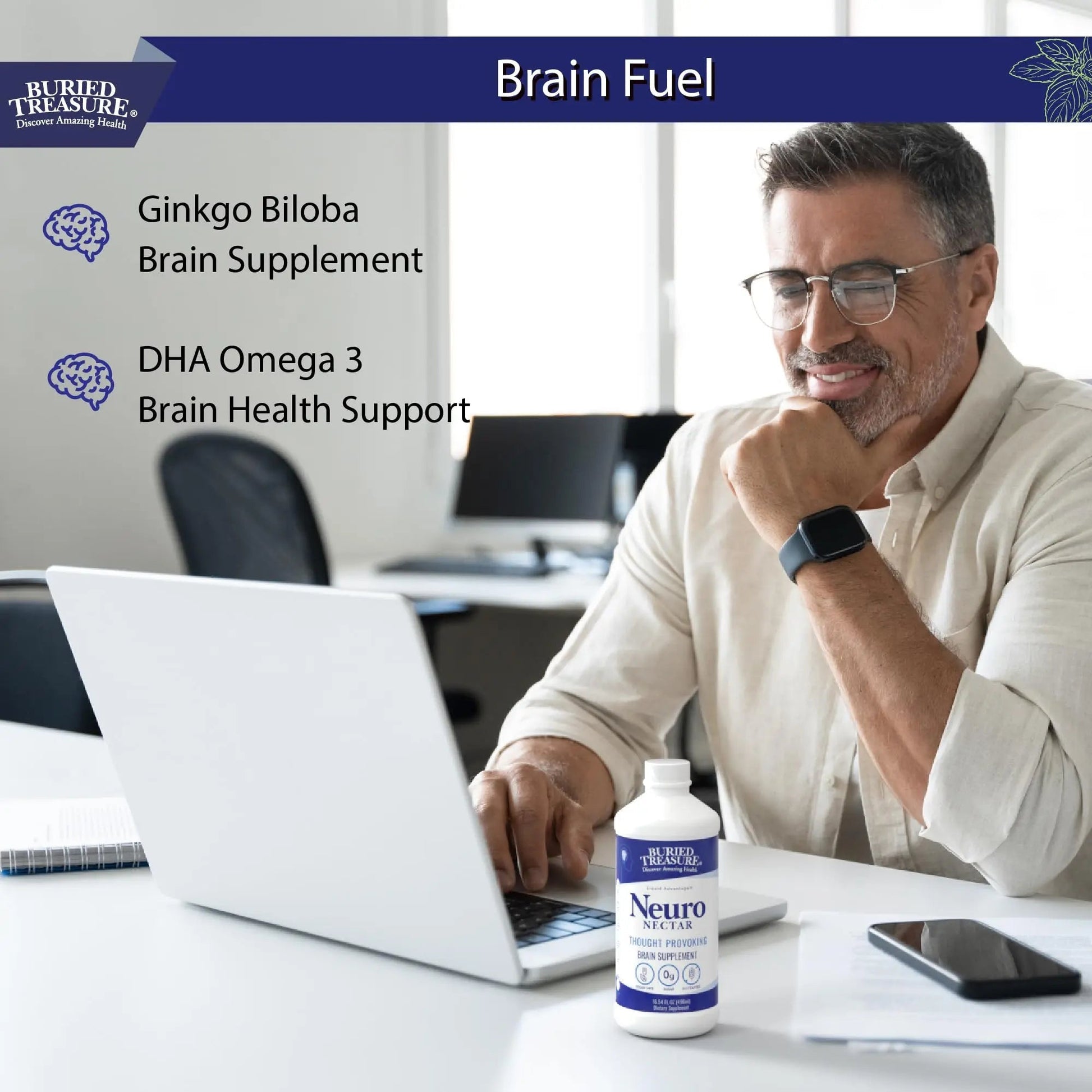Buried Treasure Neuro Nectar Memory and Mental Focus Supplement 16 oz Buried TreasureAu supplements