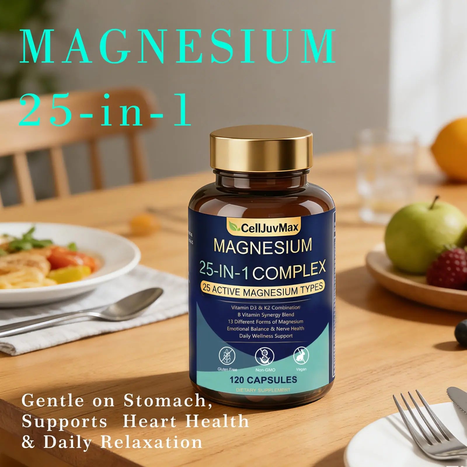 25-in-1 Magnesium Complex | Multi-Form Absorbable Blend for Daily Nutritional Support, 120 Vegan Caps (1) PBZPBZnz supplements