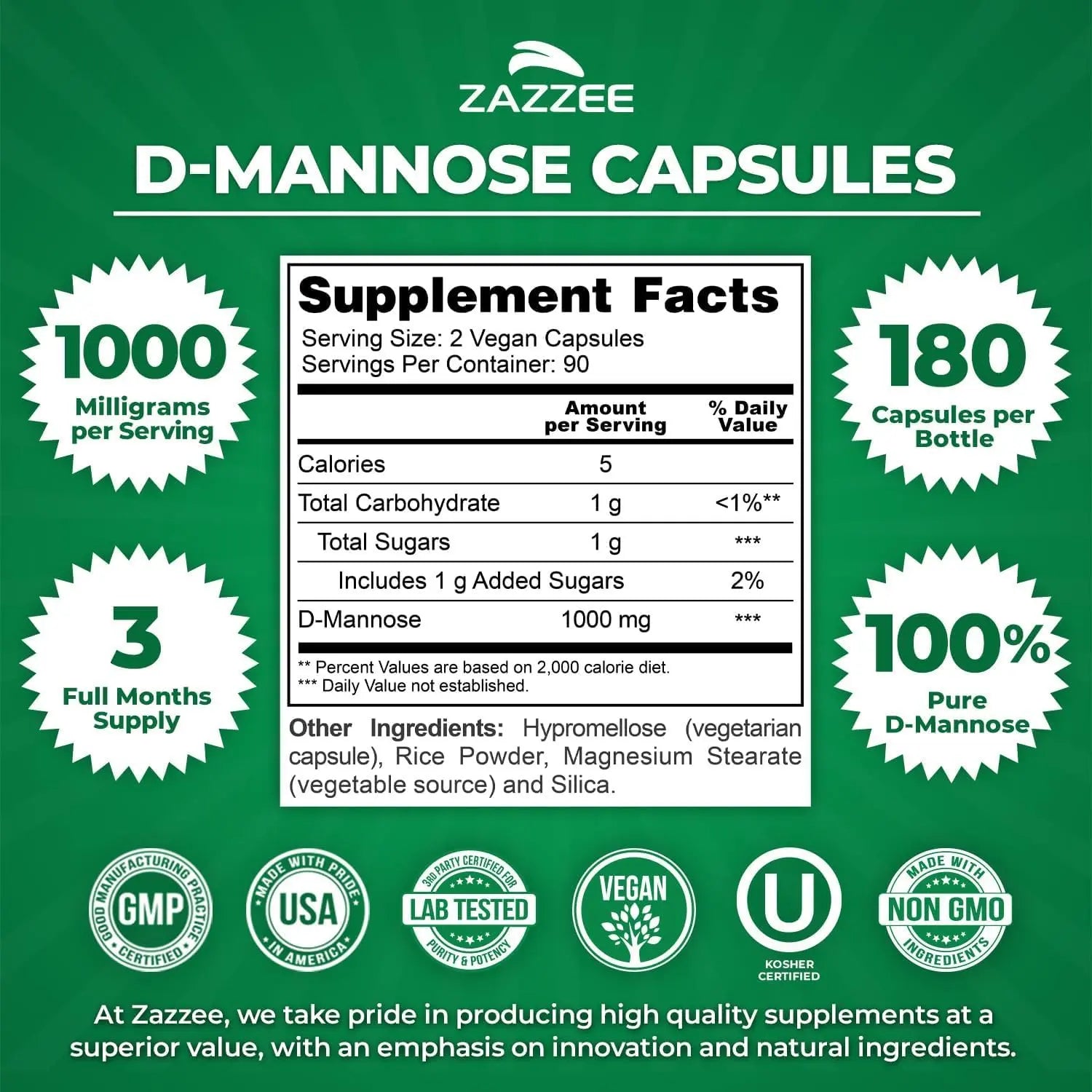 Zazzee Urinary Tract Cleanse & Detox Bundle | USDA Organic Dandelion Root Extract Capsules Plus D-Mannose 1000mg Capsules for UT & Bladder Cleansing ZazzeeAu supplements