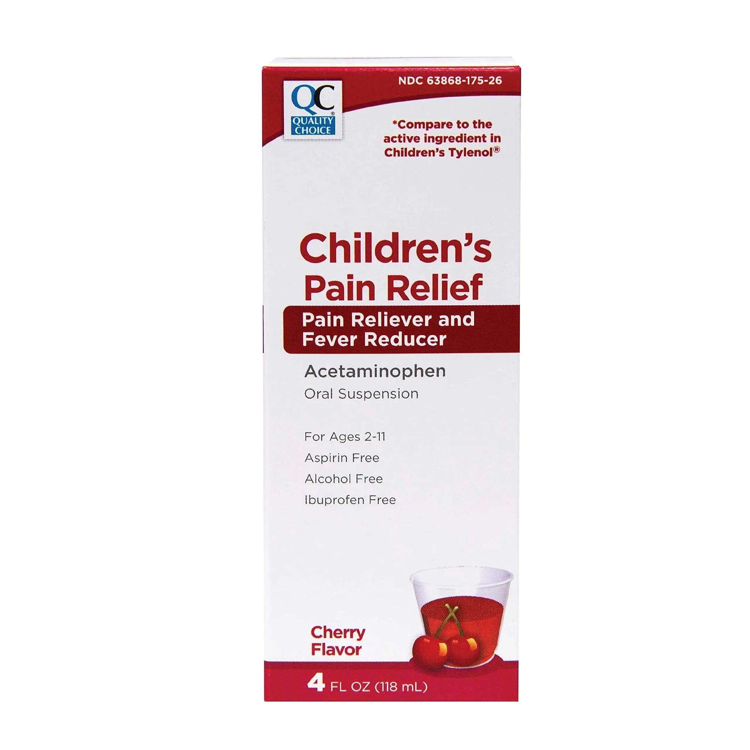 Quality Choice Children's Pain Relief & Fever Reducer for Kids, 4fl oz Acetaminophen 160mg per 5ml, Ibuprofen & Aspirin Free, Liquid Cold and Flu Medicine for Kids, Regular Strength OTC Medication Quality ChoiceAu supplements