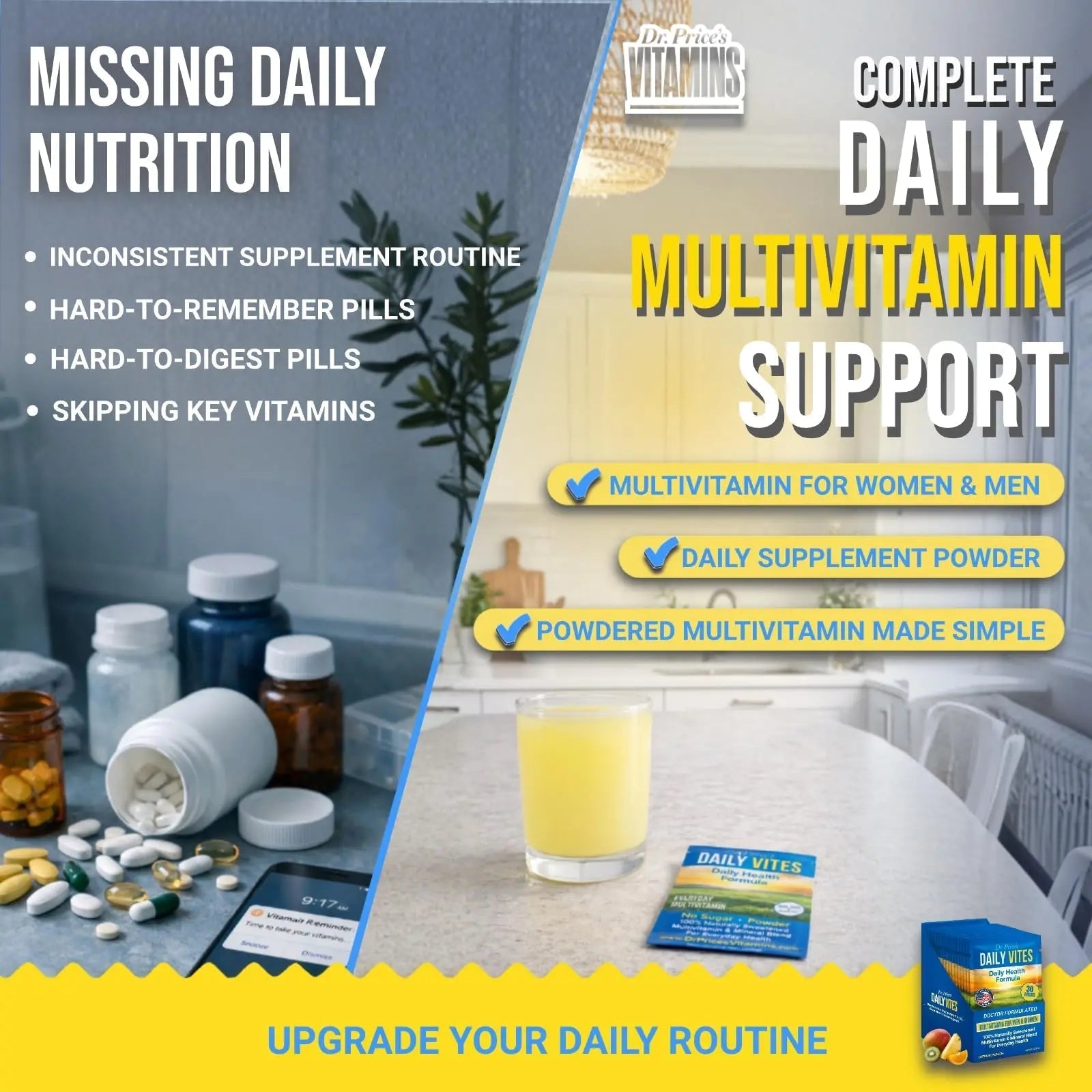 Dr. Price's Multivitamin for Women and Men | Tropical 30 Servings | Daily Supplement Powder with Vitamin C, B Complex & Minerals | Dr. Price's VitaminsAu supplements