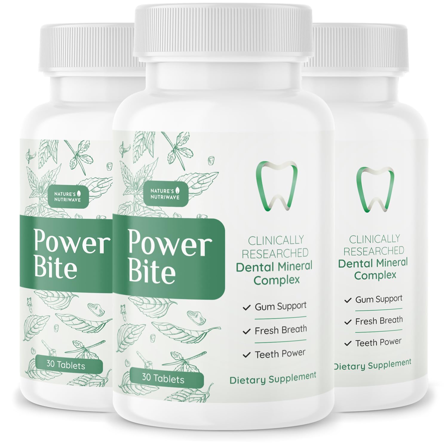 Power Bite Tablets – Mineral Complex with Calcium, Xylitol, Myrrh & Clove Oil – Natural Chewable Formula – Made in USA, Non-GMO, GMP Certified – 30 Tablets – 3 Month Supply Nature’s NutriWaveAu supplements