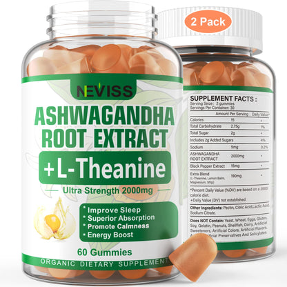 NEVISS Ashwagandha Gummies 2000mg, Feel Refreshed, Plus Proprietary Blend NEVISSUS supplements