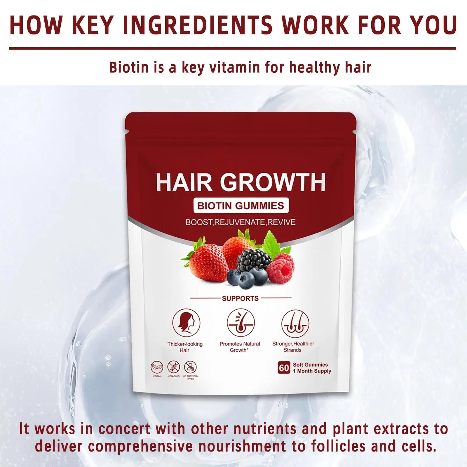 YYLLYY Hair Growth Vitamins Gummies | with Biotin, Vitamin C & E, Botanical Extracts | Supports Healthy Hair Growth & Strength, Skin & Nail Care YYLLYYAu supplements