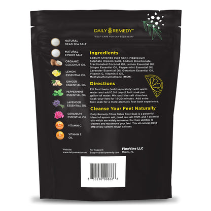 Citrus Detox Foot Soak with Epsom Salt - for Foot Callus, Immune Boost, Damaged Toenail DAILY REMEDYUS supplements