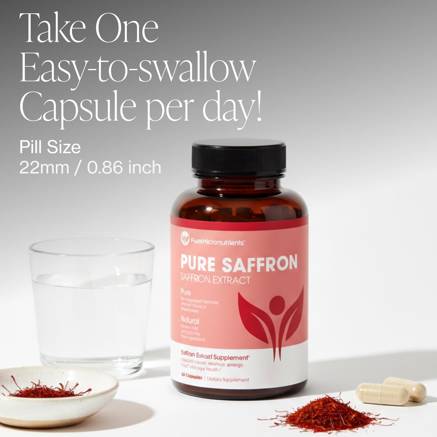 Saffron Supplements - 100% Pure Saffron Extract Capsules - Boost Energy & Mood, Support Eye & Heart Health Pure MicronutrientsUS supplements
