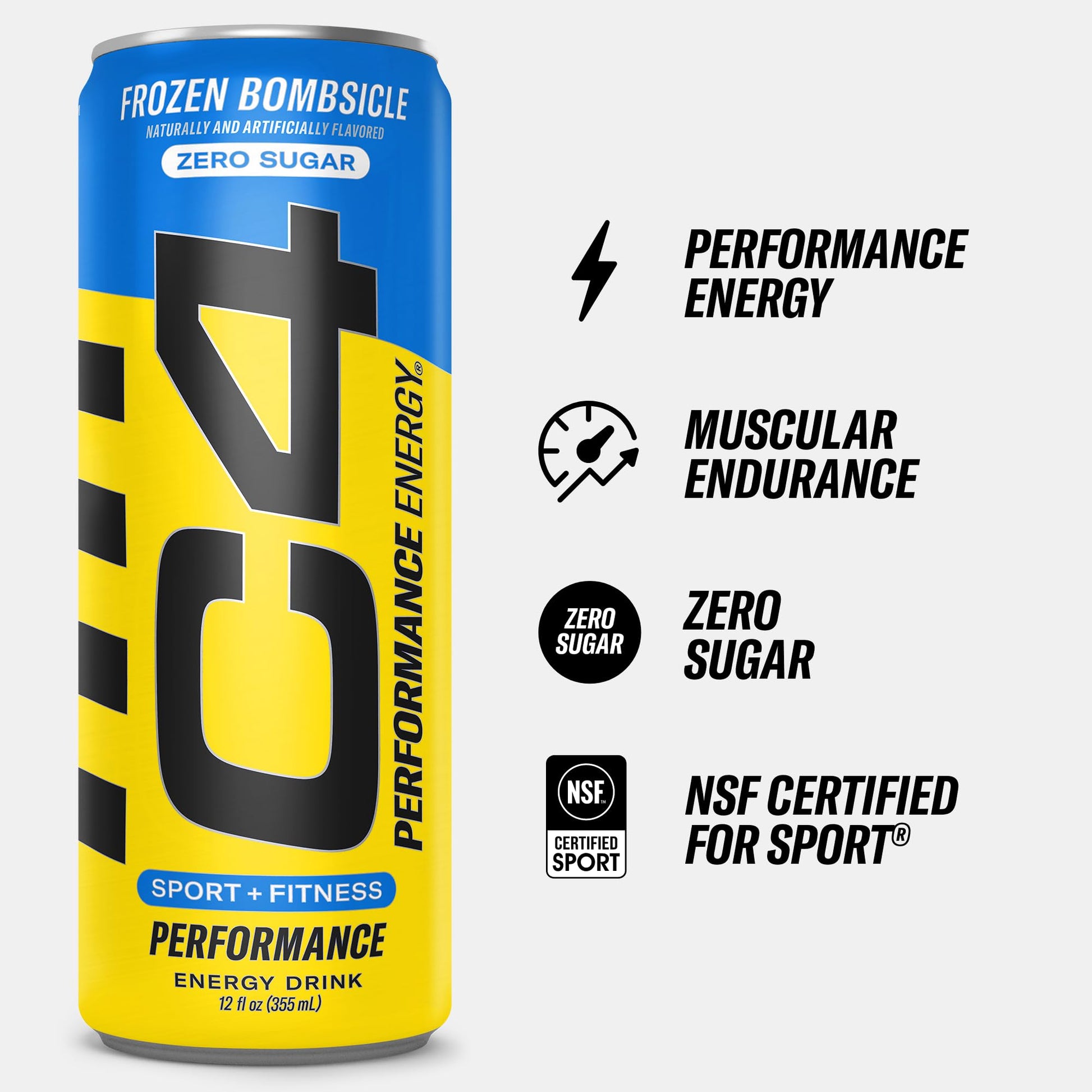 C4 Energy Drink 12oz (Pack of 24) - Frozen Bombsicle - Sugar Free Pre Workout Performance CellucorAu supplements