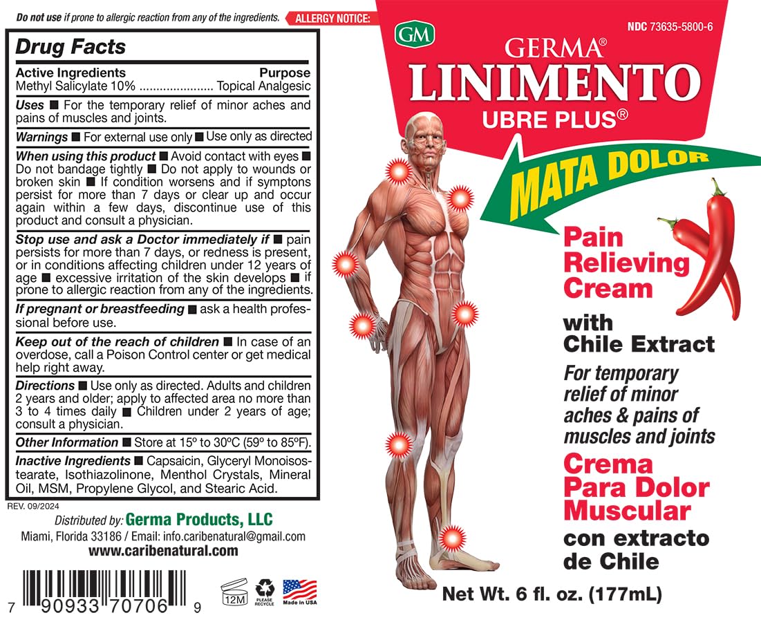 Germa Liniment Udder Plus. Natural Topical Analgesic Ointment. Relief for Pain and Aches in Joints and Back. With Chile Extract. 6 oz. Pack of 3 GermaAu supplements