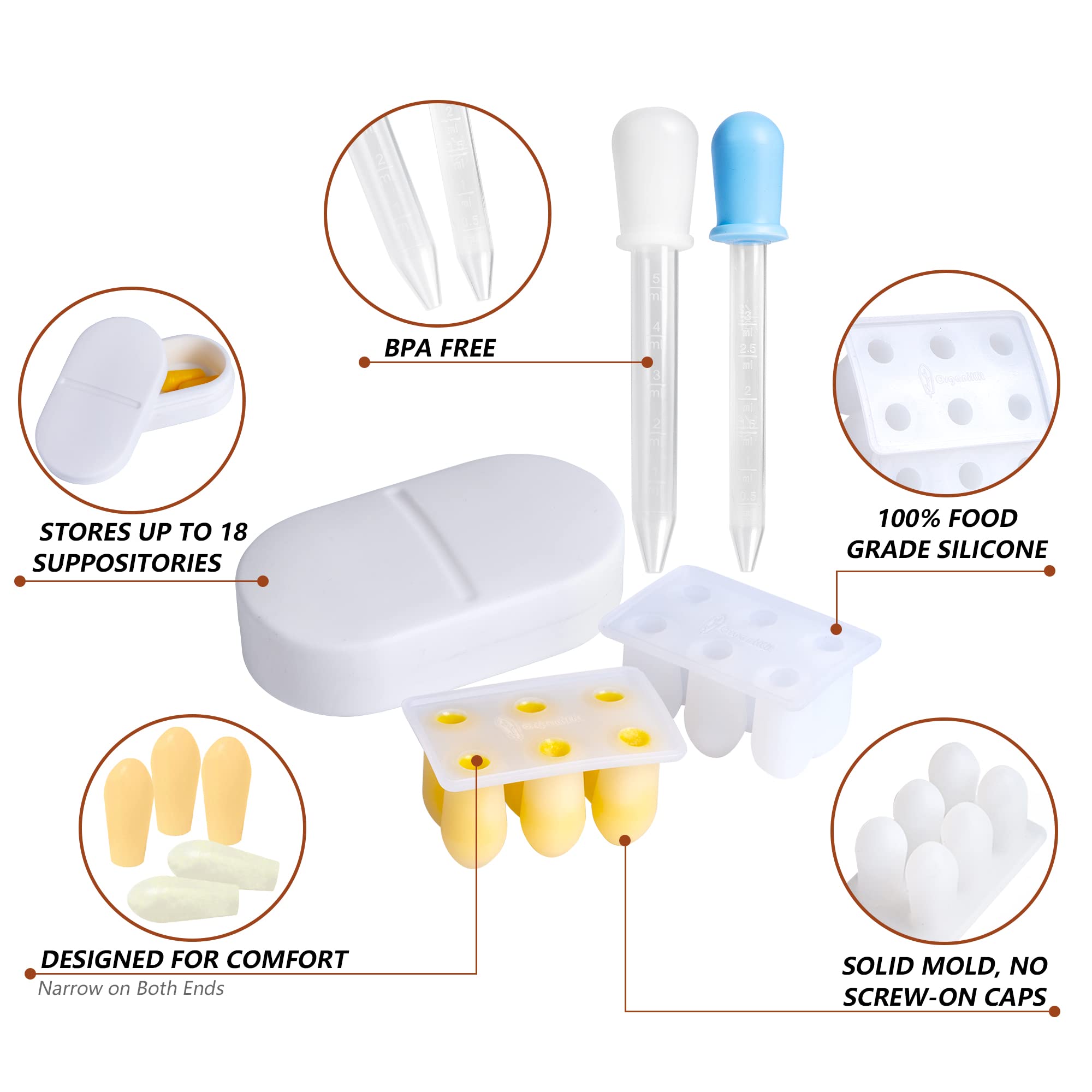 OrganiKit's Reusable Suppository Mold Kit - Eco-Friendly, 2ML, Silicone, Suppository Molds OrganiKitAu supplements