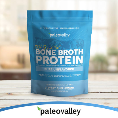 Paleovalley 100% Grass Fed Beef Bone Broth Protein Powder - Rich in Collagen Peptides PaleovalleyUS supplements