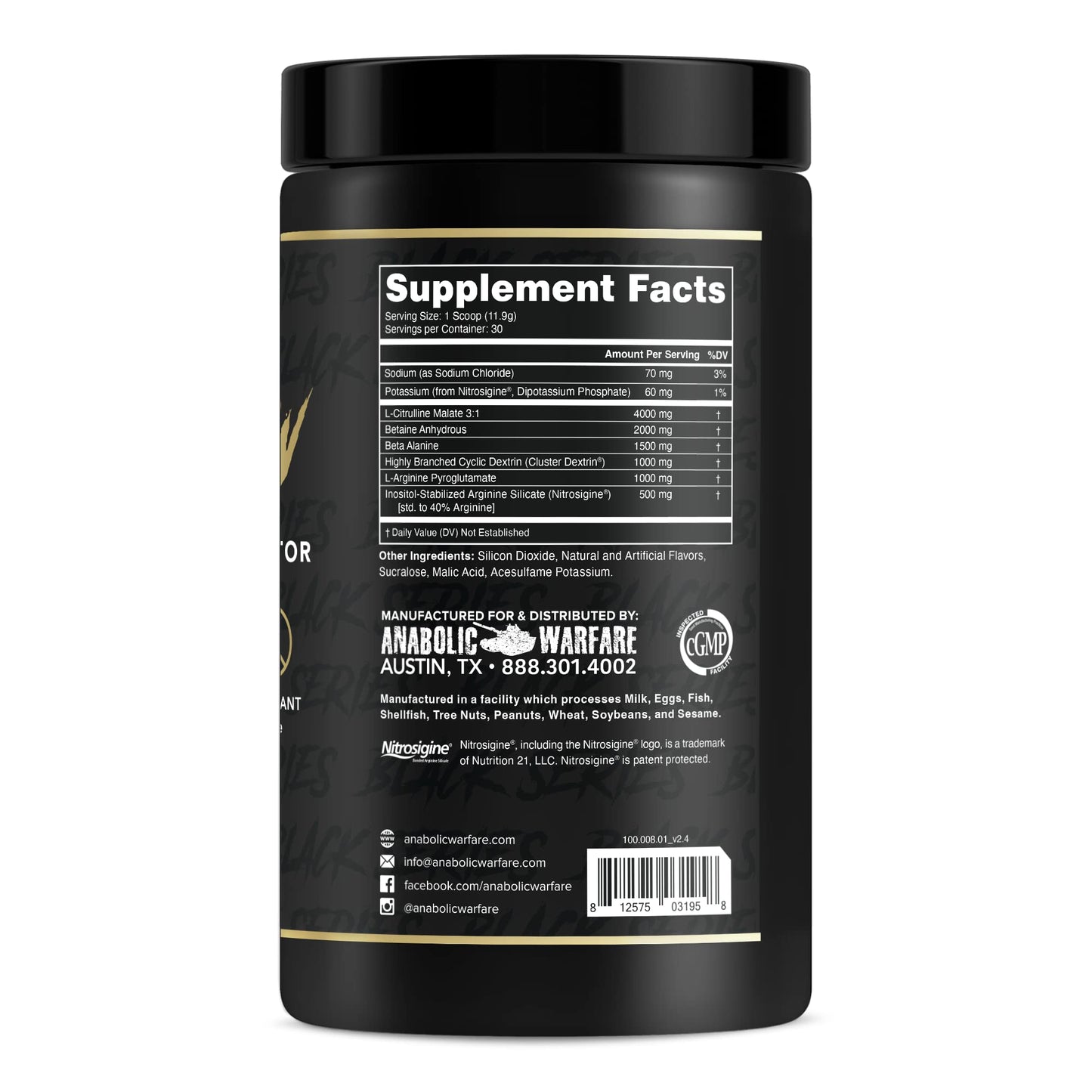 Anabolic Warfare Pump-N-Grow Muscle Pump Supplement Caffeine Free Pre Workout Anabolic WarfareUS supplements