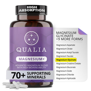 Qualia Magnesium Supplement | 10 Bioavailable Forms, Including Magnesium Glycinate, with 70+ Supporting Minerals, +7 Amino Acids | Doctor-Formulated to Support Sleep, Stress Relief, Heart, Relaxation QUALIA LIFE SCIENCESAu supplements