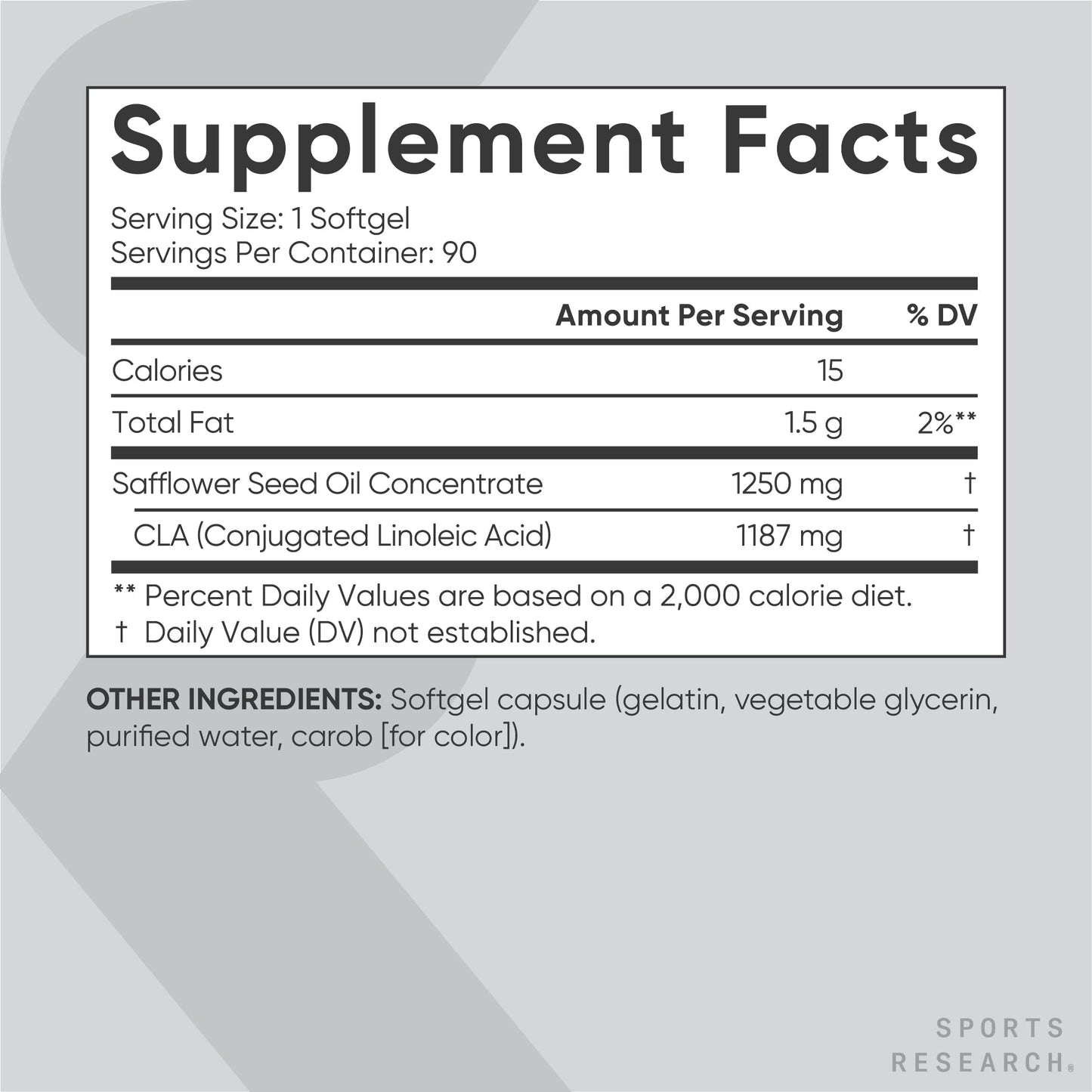 Sports Research CLA - 1250mg with Active Conjugated Linoleic Acid for Men and Women Sports ResearchUS supplements
