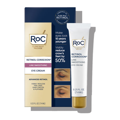 RoC Retinol Correxion Eye Cream Mini for Dark Circles & Puffiness, Daily Wrinkle RoCUS supplements
