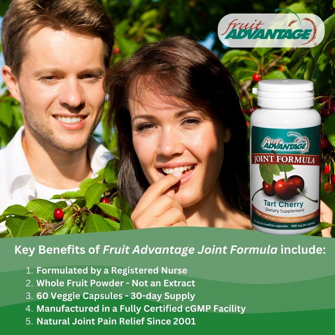 Fruit Advantage Montmorency Tart Cherry Capsules Joint Formula 1200 mg per Serving - 60 Vegetarian Capsules Fruit AdvantageAu supplements