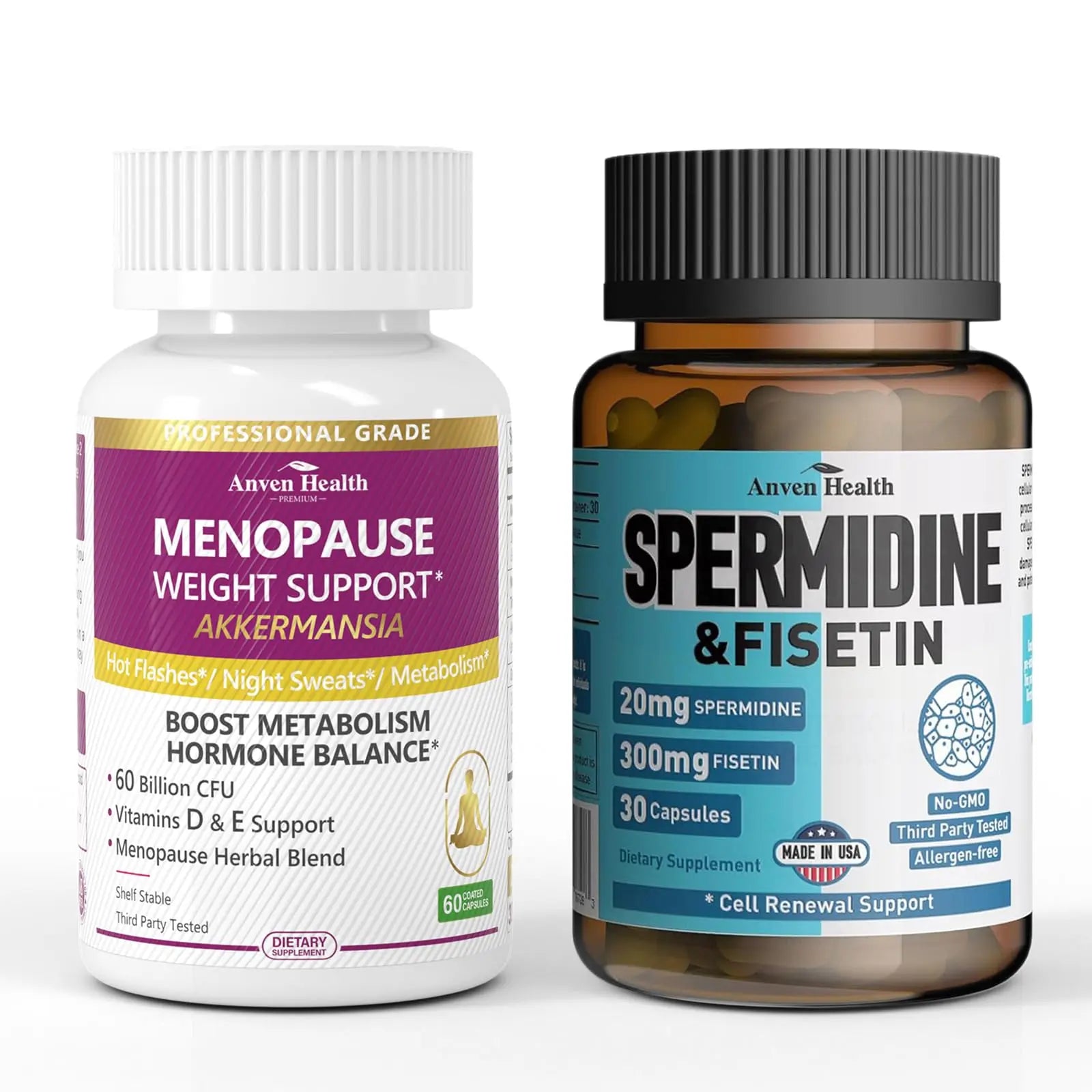 Spermidine 20mg + Fisetin 300mg + Akkermansia for Women丨Cellular Renewal, Metabolic & Gut Health Anven HealthAu supplements