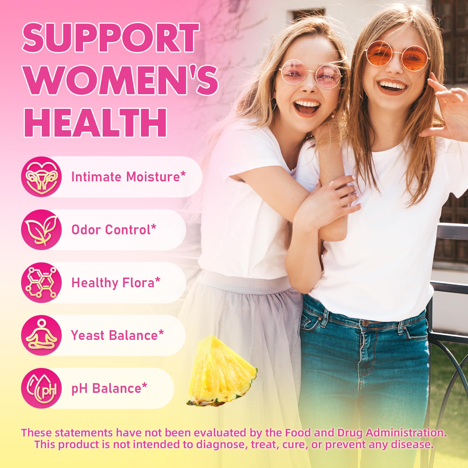 MEENCCD Her Juicy Feminine Probiotics Gummies with Slippery Elm & Lactobacillus Blend, Supports pH Balance & Immune Function, Promotes Vaginal Wellness, Pineapple Flavor, 60 Count MEENCCDAu supplements