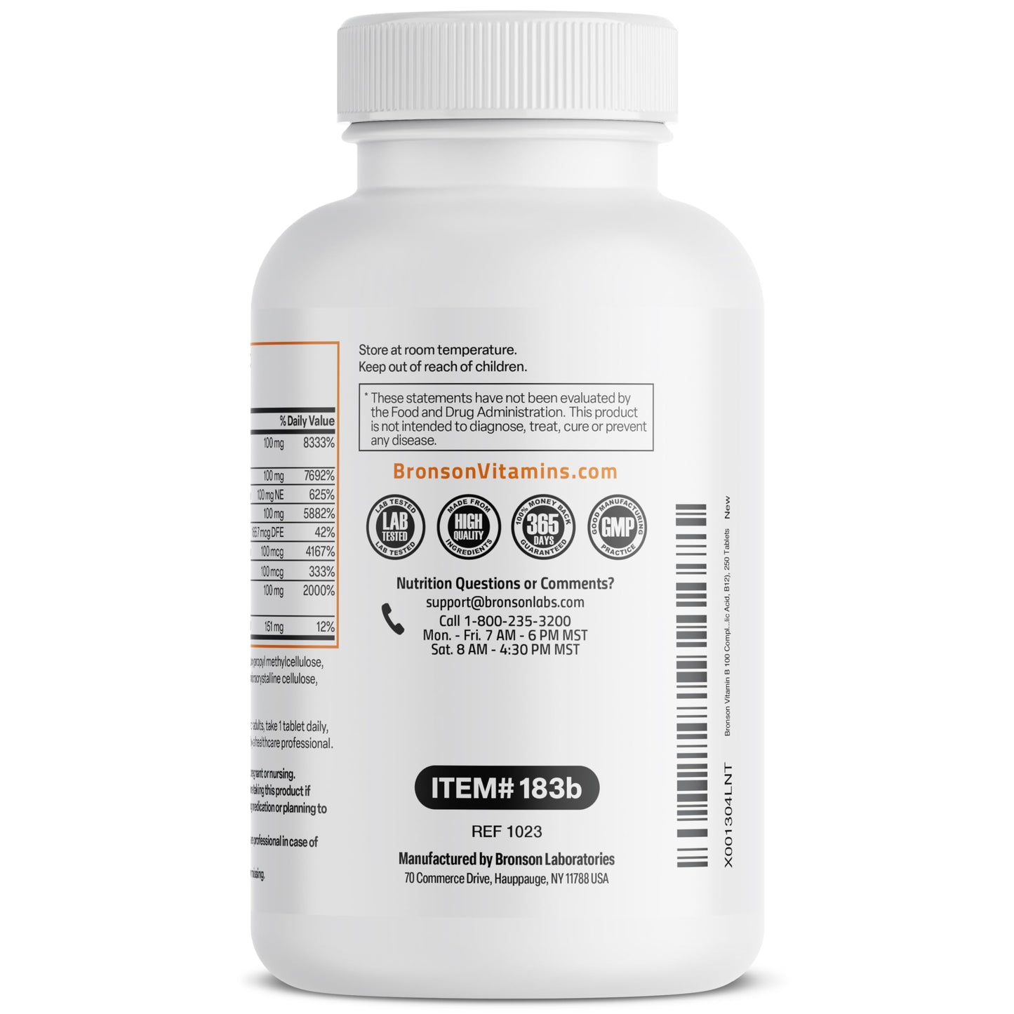Bronson Super B 100 Vitamin B Complex Sustained Release Contains All B Vitamins BronsonUS supplements