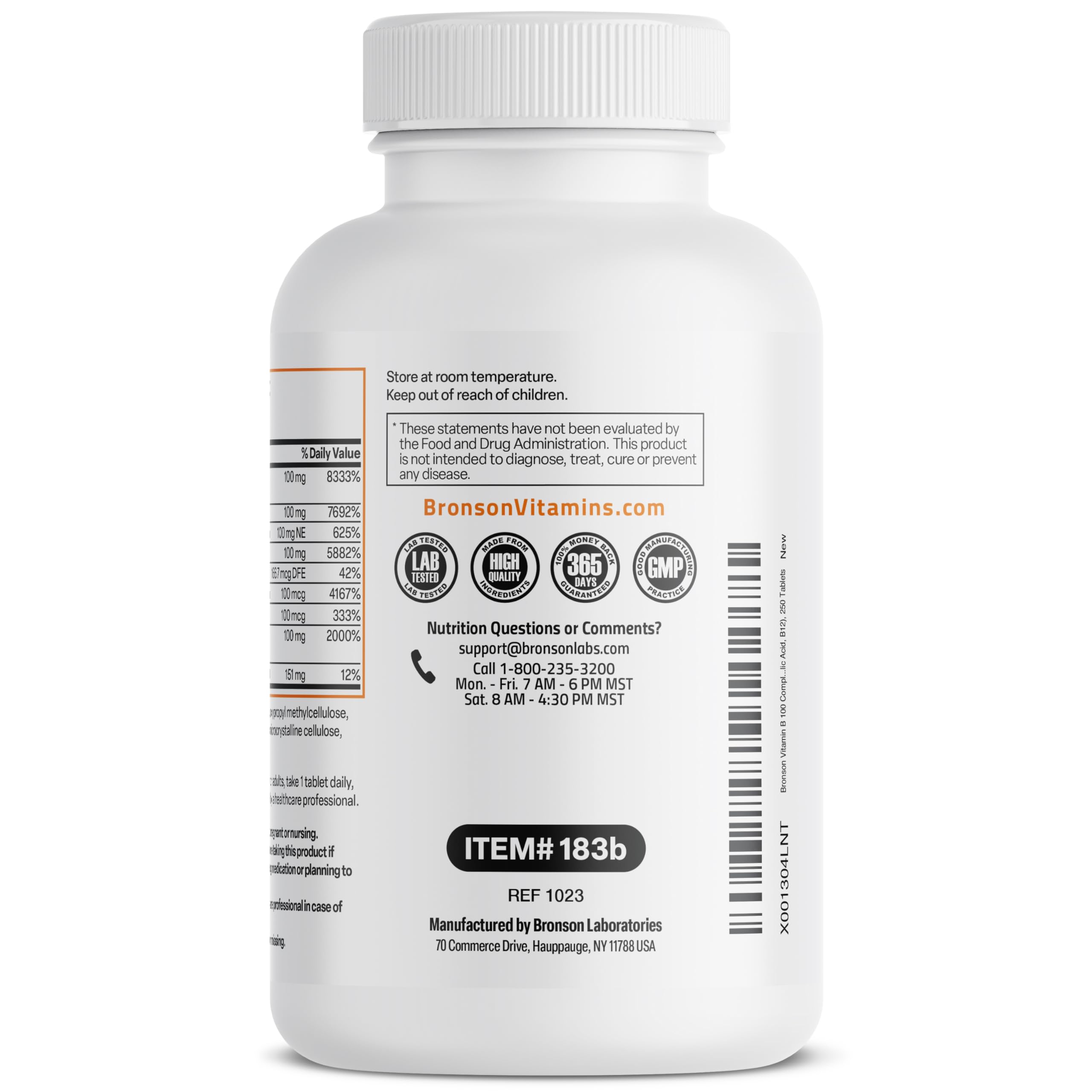 Bronson Super B 100 Vitamin B Complex Sustained Release Contains All B Vitamins BronsonAu supplements