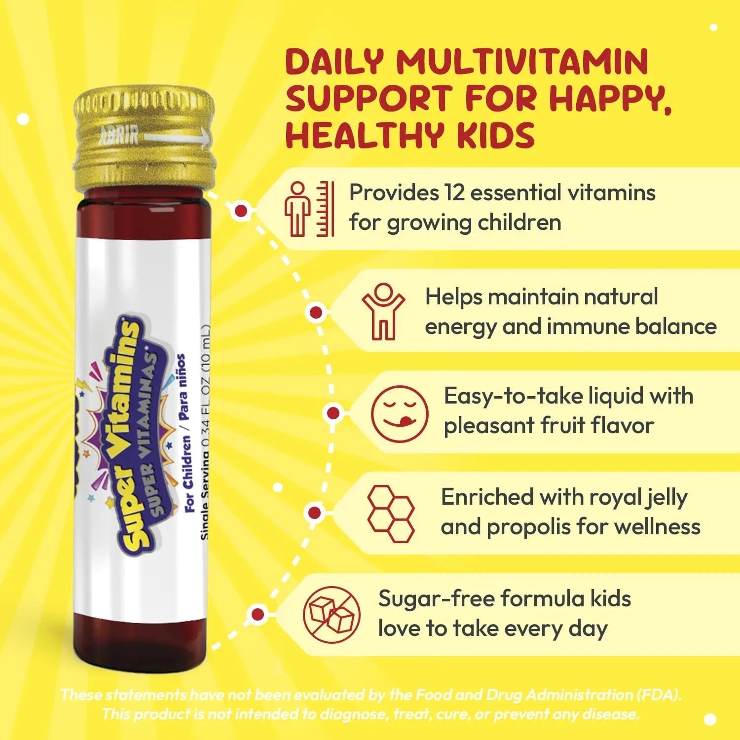 GirafKids Super Vitamins for Kids with Royal Jelly and Propolis, 10 multivitamin servings - Wellness Formula Vitamin C, B Complex, D3, E & Folic Acid PHARMADELAu supplements